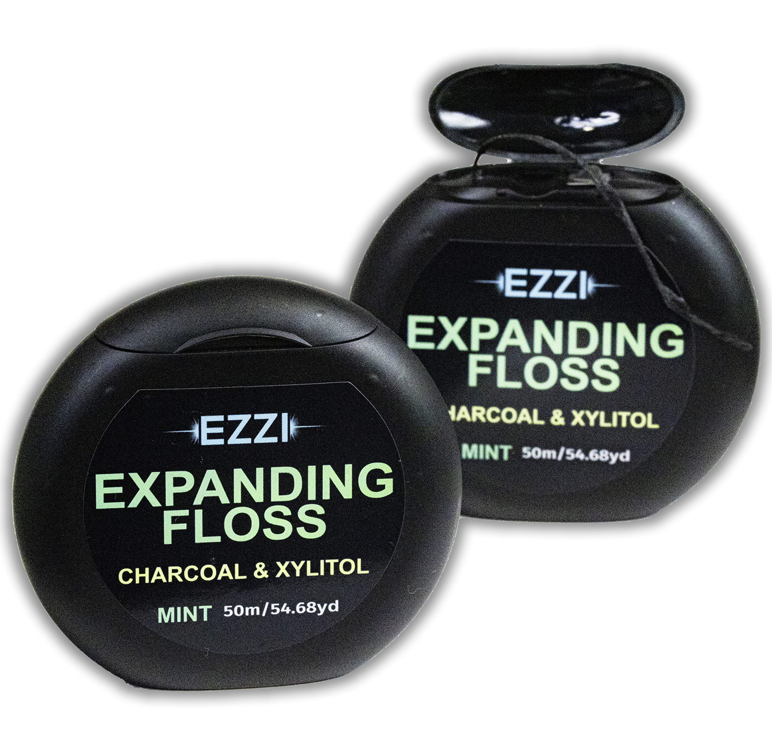 EZZI Woven Expanding Dental Floss | Mint, Charcoal & Xylitol | 109 Yards