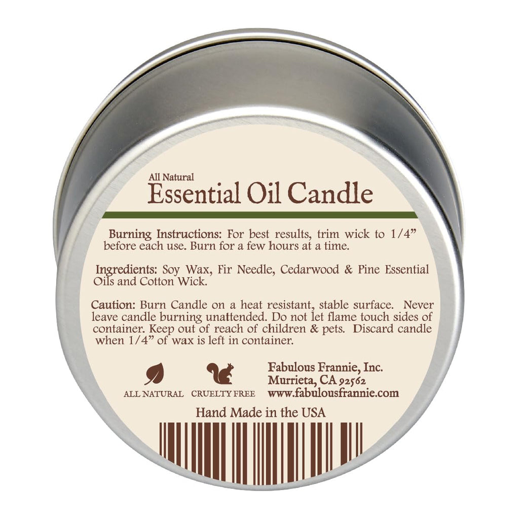 Fabulous Frannie Woods All-Natural Soy Candle – 6 oz, Cedarwood, Pine Needle & Fir Needle Oils, Cotton Wick, 40 Hours Burn Time – Gift for Women & Men