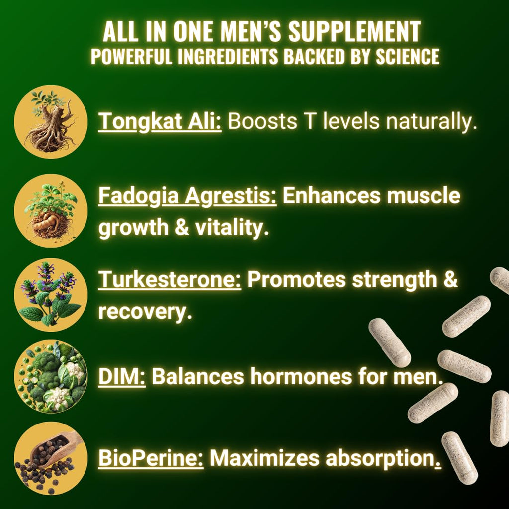 43,650mg Fadogia Agrestis for Men – Turkesterone, Tongkat Ali & DIM