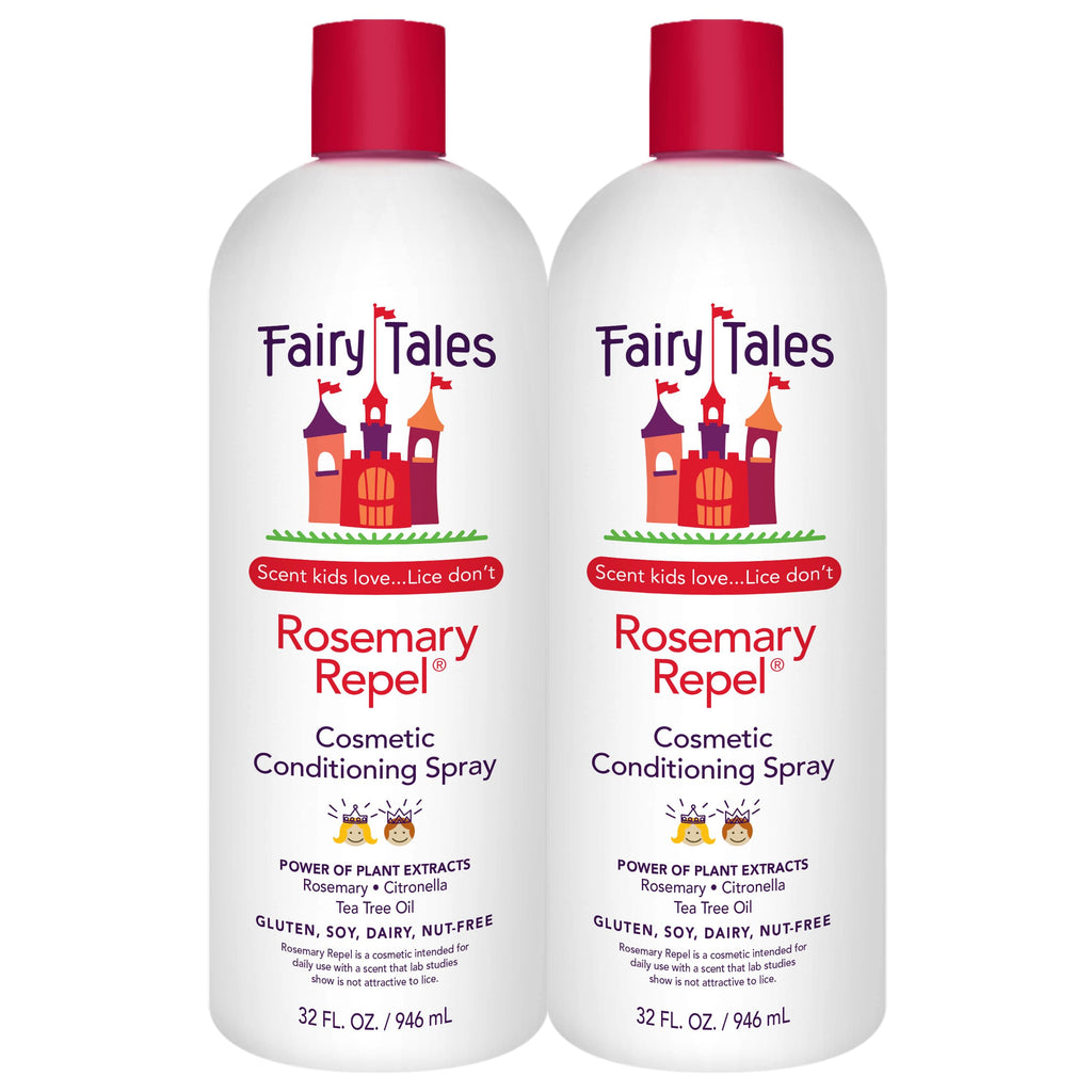 Fairy Tales Rosemary Repel Daily Kids Conditioning Spray REFILL – 32 oz x 2, Gentle Detangling & Kid-Approved Scent