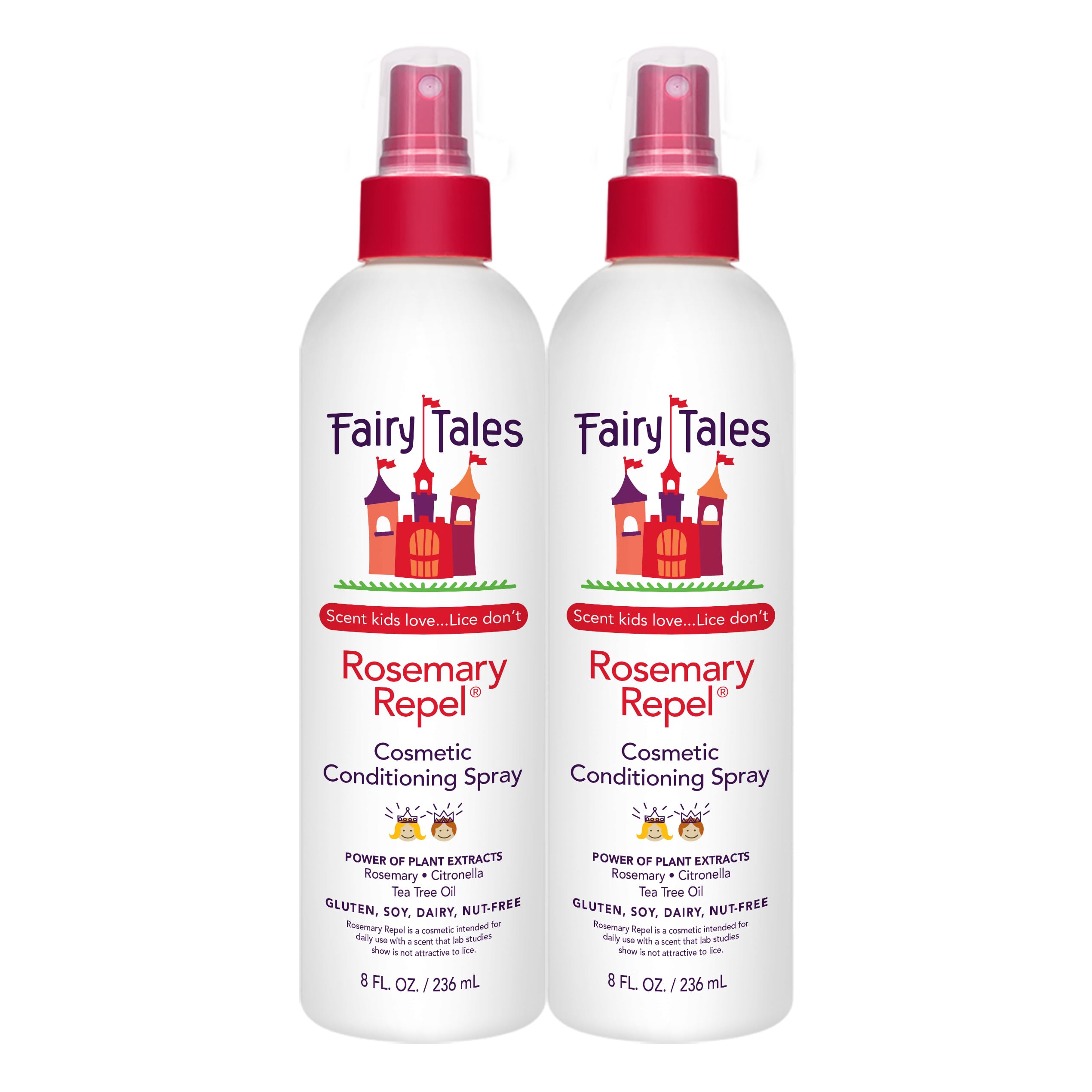 Fairy Tales Rosemary Repel Daily Kids Conditioning Spray – 8 oz x 2 | Gentle Detangling with Herbal Scent