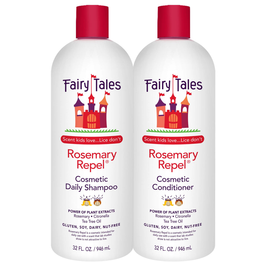 Fairy Tales Rosemary Repel Shampoo & Conditioner Duo — Kid-Approved Scent, Lice Deterrent (Pack of 2)