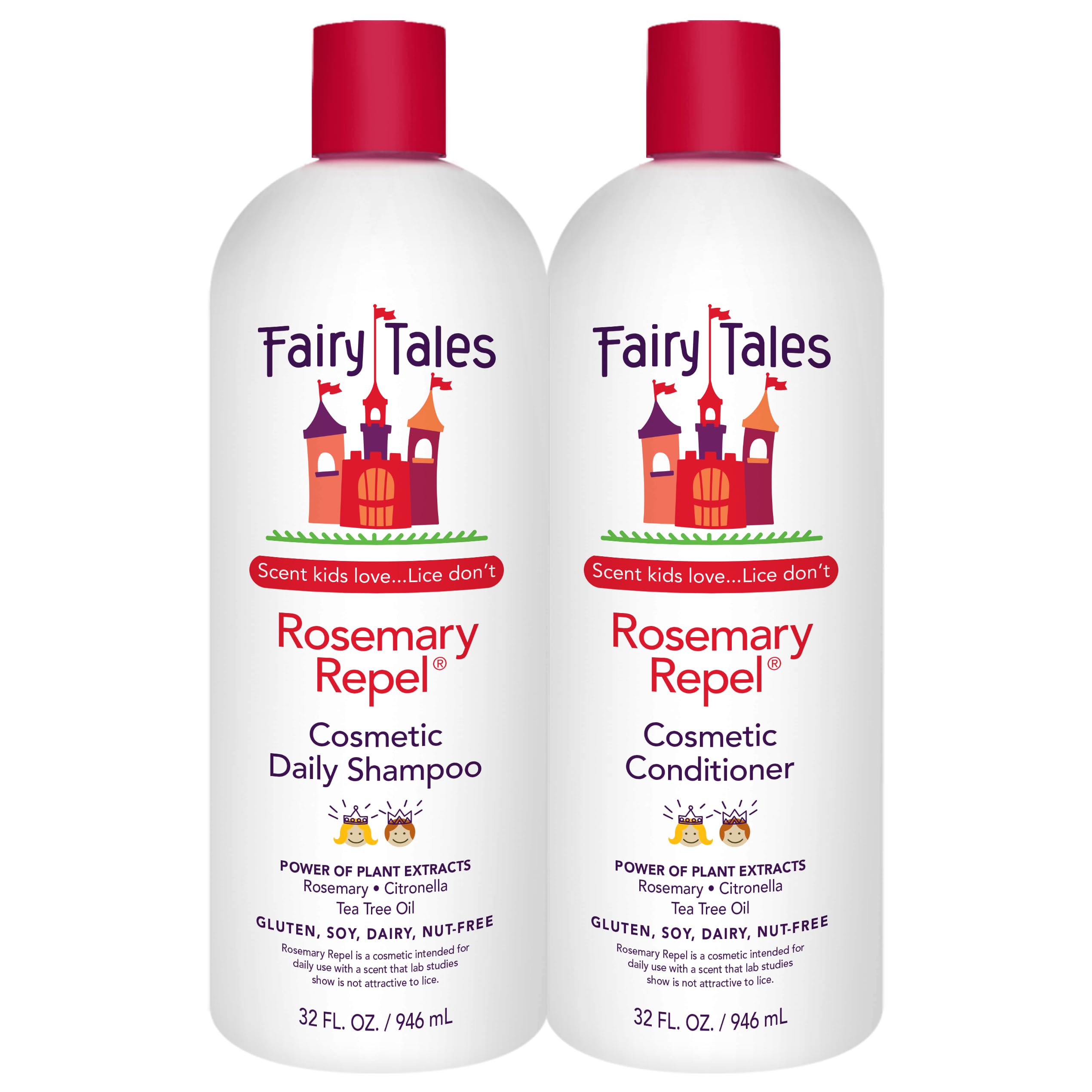 Fairy Tales Rosemary Repel Shampoo & Conditioner Duo — Kid-Approved Scent, Lice Deterrent (Pack of 2)