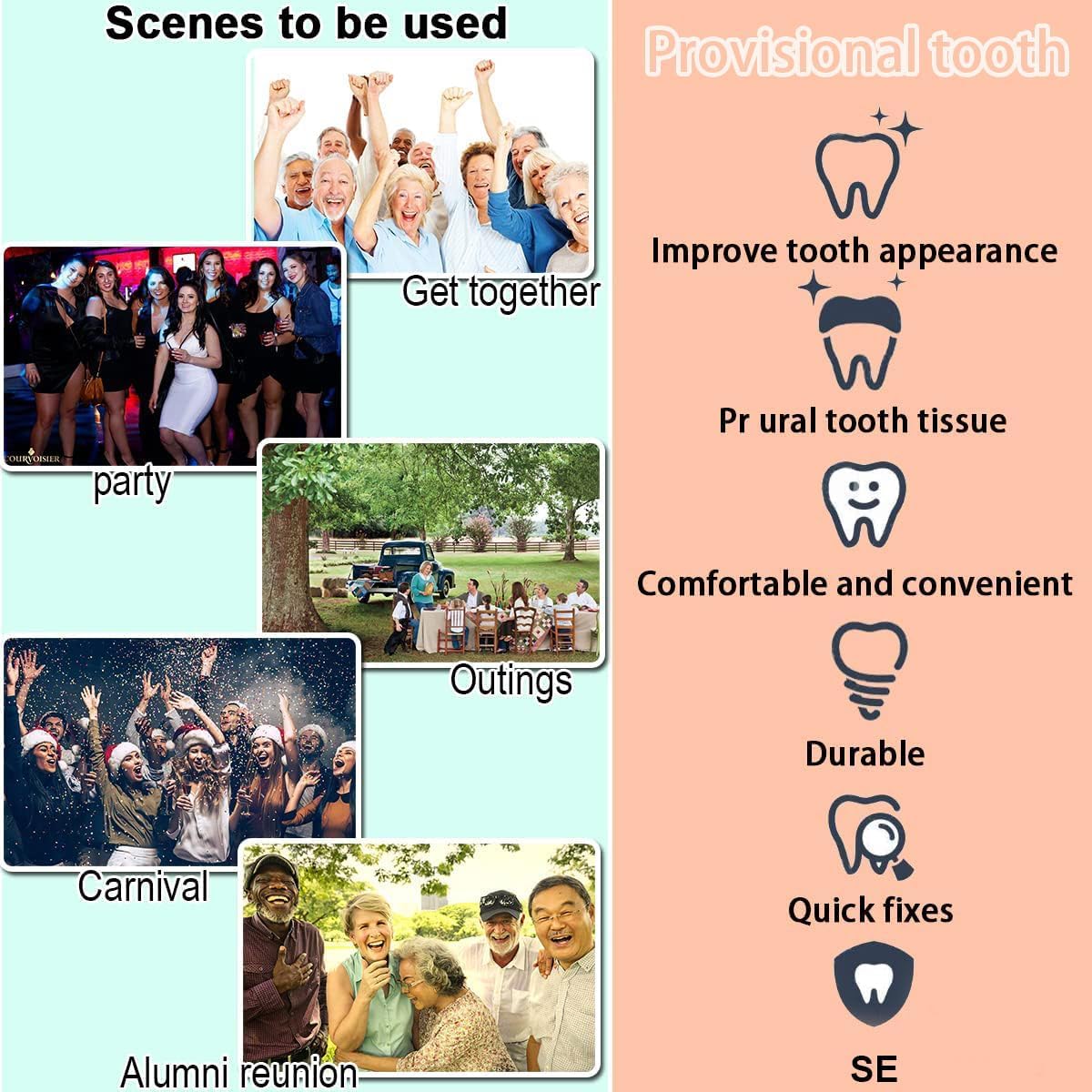 Fake Teeth Repair Kit | Provisional Dental Restoration Kit (30ml Bottle)