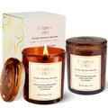 Fall Candle Gift Set – 2-Pack Wood Wick Pumpkin Spice Soy Candles with Gift Boxes (22.6 oz)