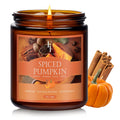 Fall Candle: Spiced Pumpkin Scented Soy, 7 oz Jar | Autumn Aromatherapy