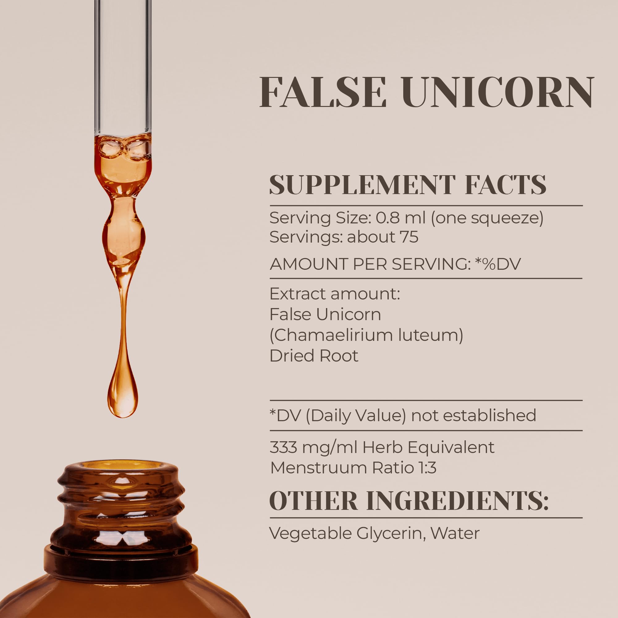 False Unicorn Tincture – Alcohol-Free, Immune Support for Women, 2 fl oz