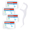 FAMILIFE Floss Picks 200 Count - Unflavored Dental Flossers with Travel Cases