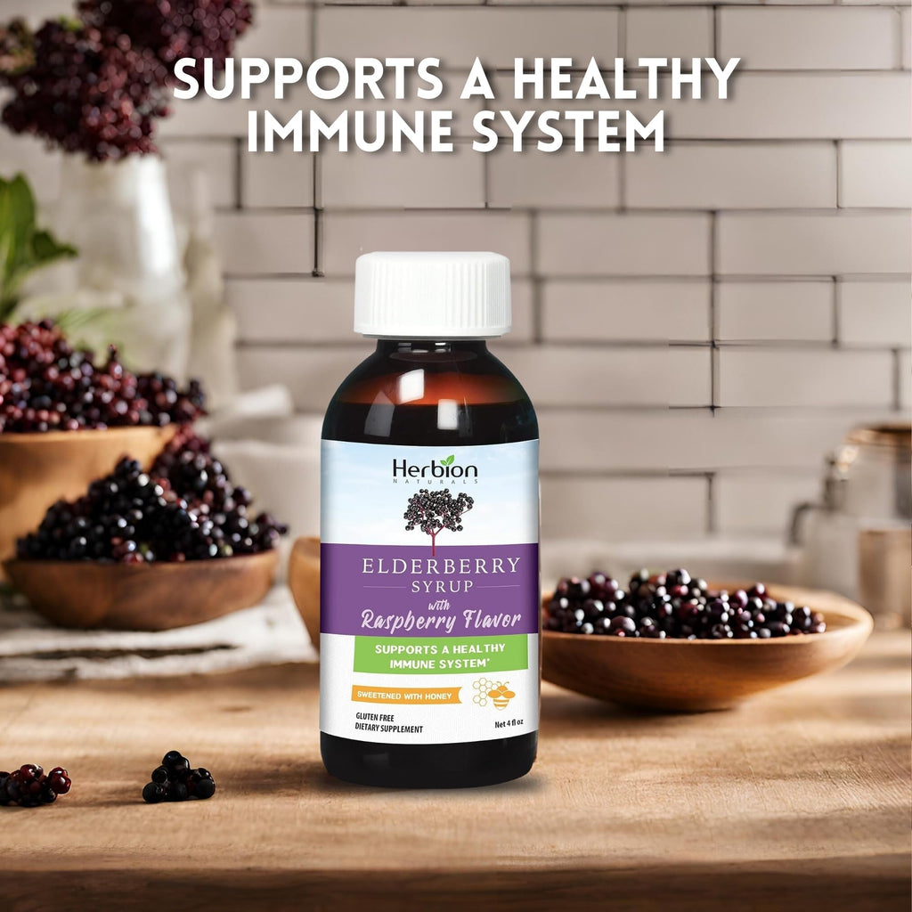 Herbion Naturals Elderberry Syrup – Immune Support for Adults & Kids 1+