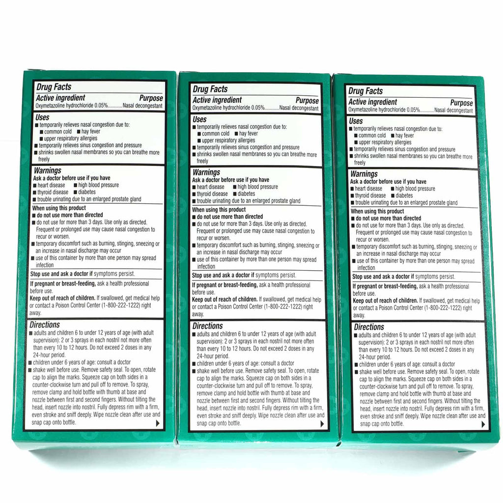 FamilyCare Nasal Relief Spray – 12 Hours, Pump Mist, Anti-Drip, 3 Pack