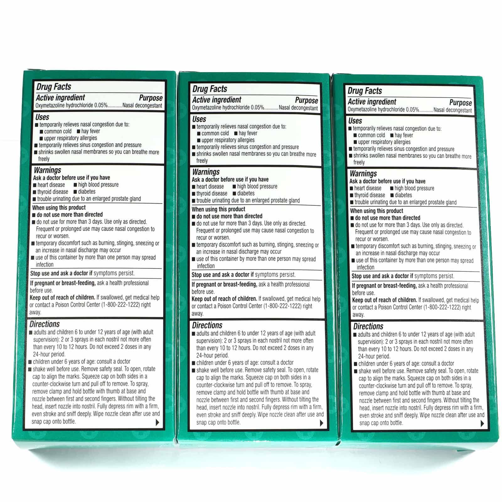 FamilyCare Nasal Relief Spray – 12 Hours, Pump Mist, Anti-Drip, 3 Pack