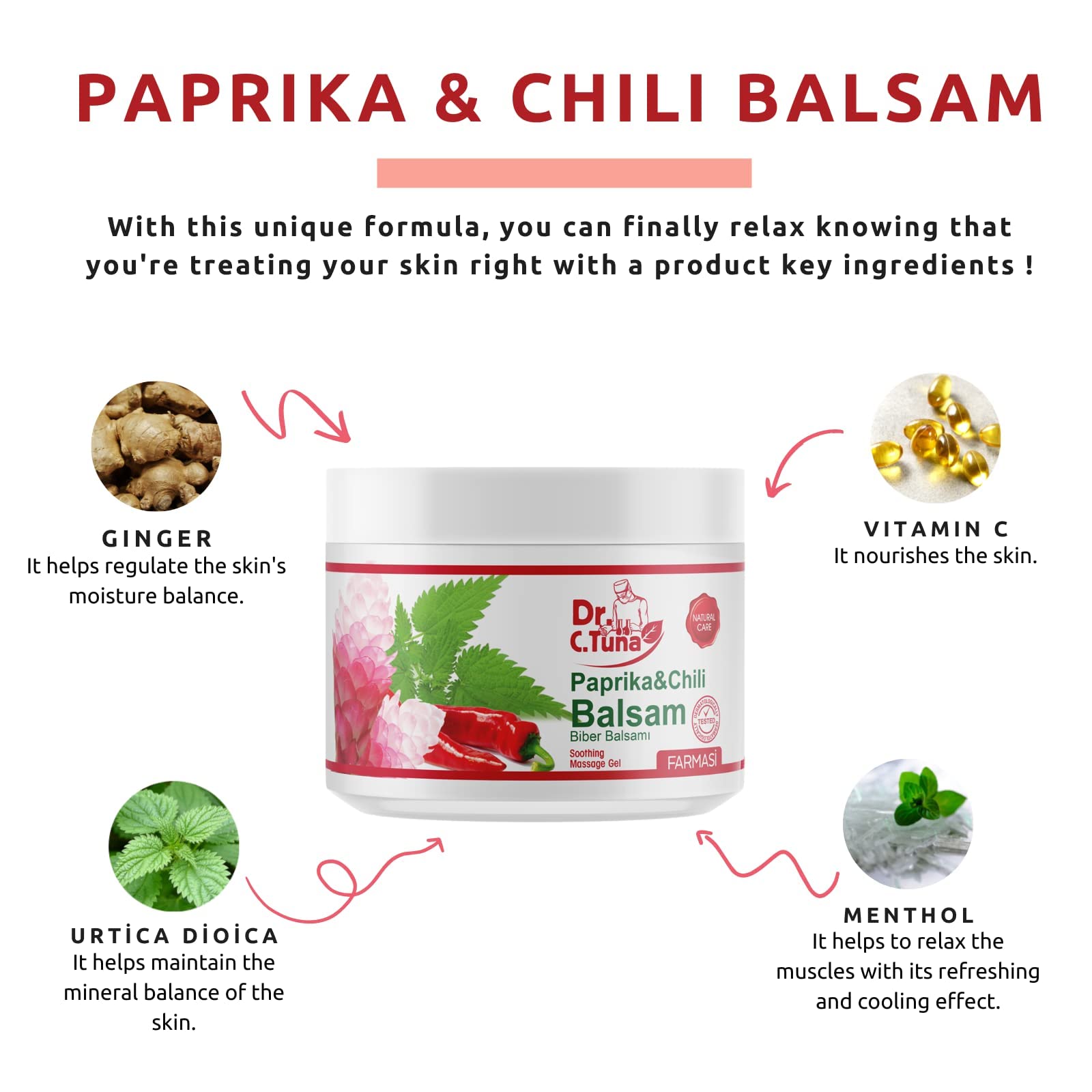 FARMASi Paprika & Chili Balsam – Soothing Massage Gel, 16.9 fl oz