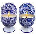 Fasize Home Aromatherapy Candles – Freesia & Lavender, 2-Pack, 4 oz, Porcelain Pedestal Holders