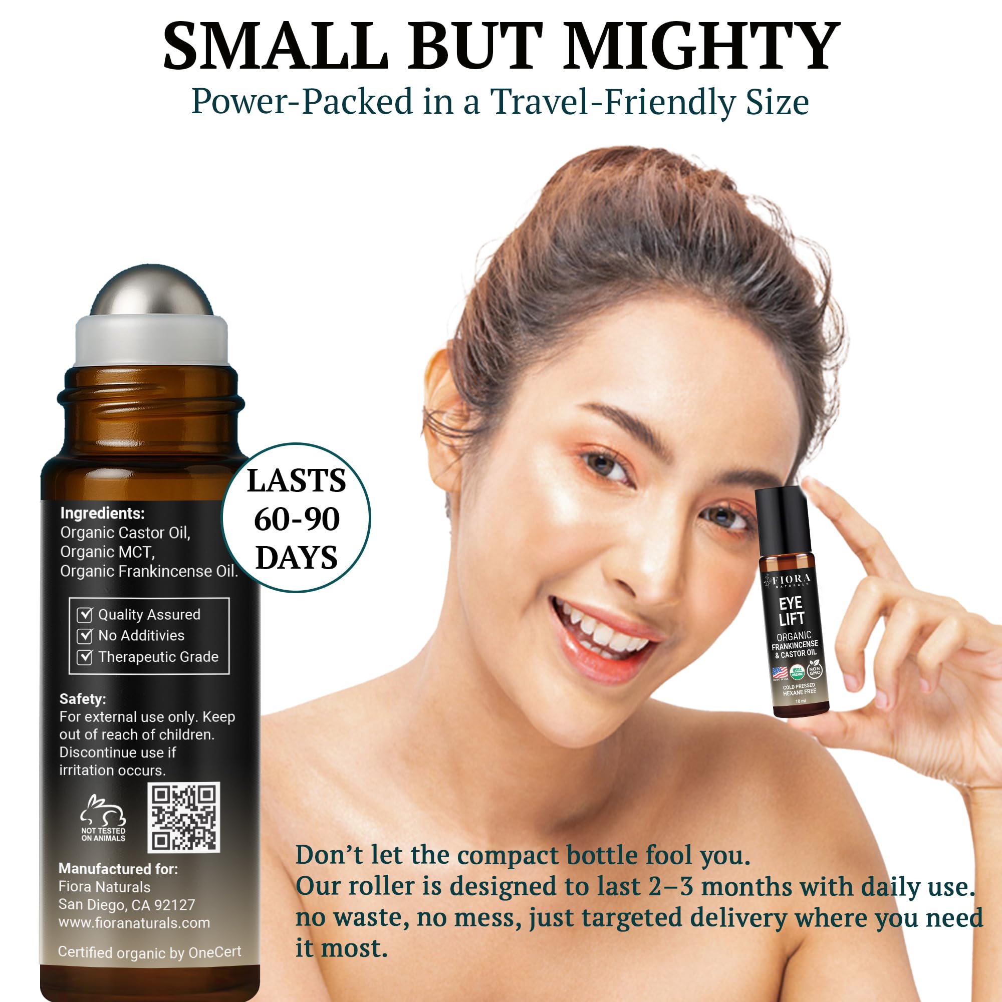 Organic Castor Oil & Frankincense Roll-On – Hexane-Free Eye Oil | Fiora Naturals