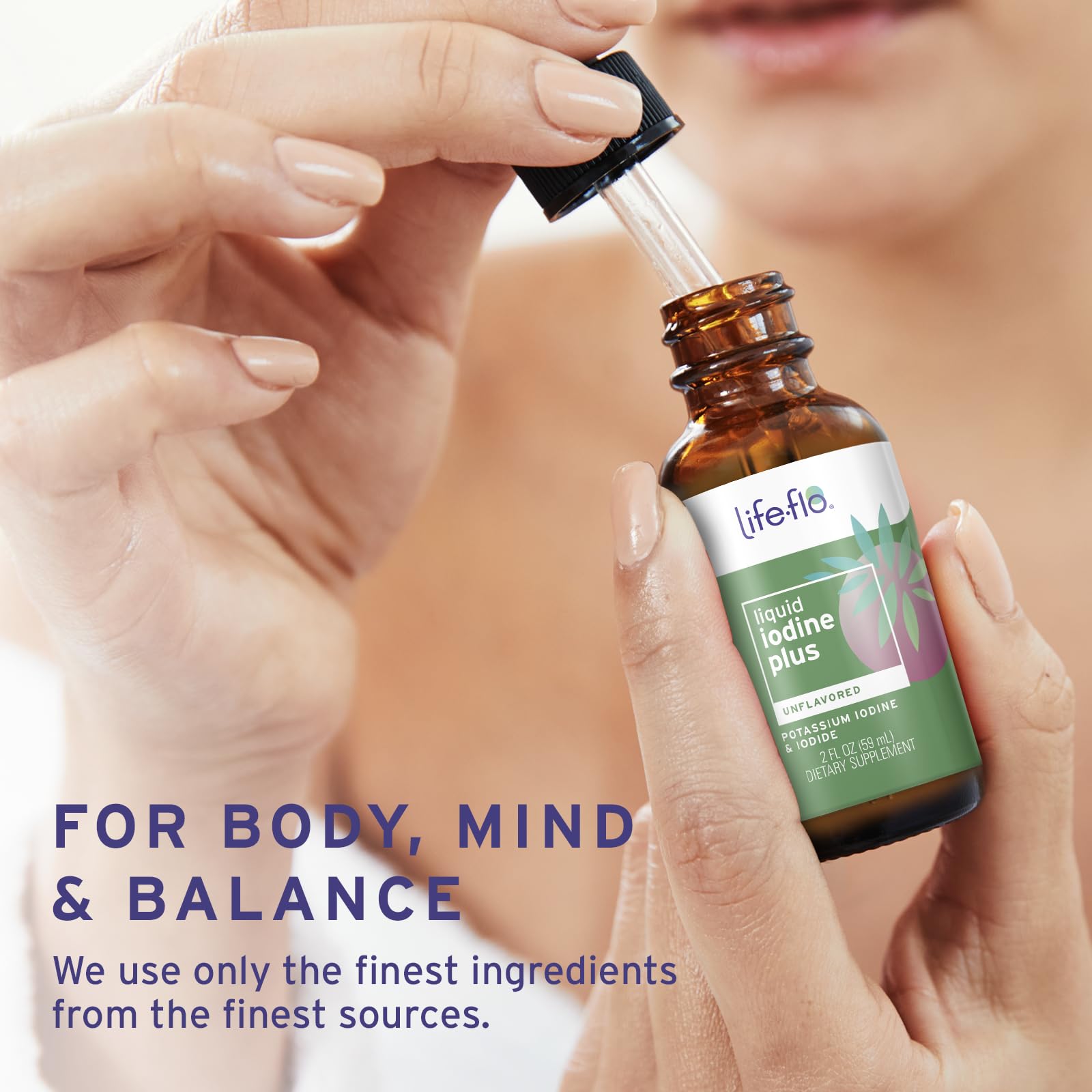 Life-flo Liquid Iodine Plus 150 mcg – Thyroid Support, Unflavored Drops, 2 fl oz