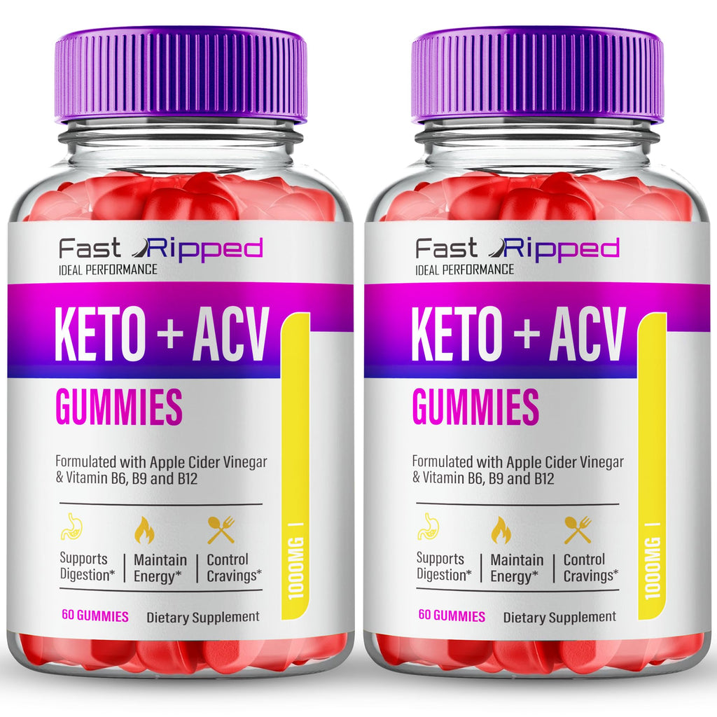 Fast Ripped Keto ACV Gummies – 1000MG Maximum Strength (2 Pack)
