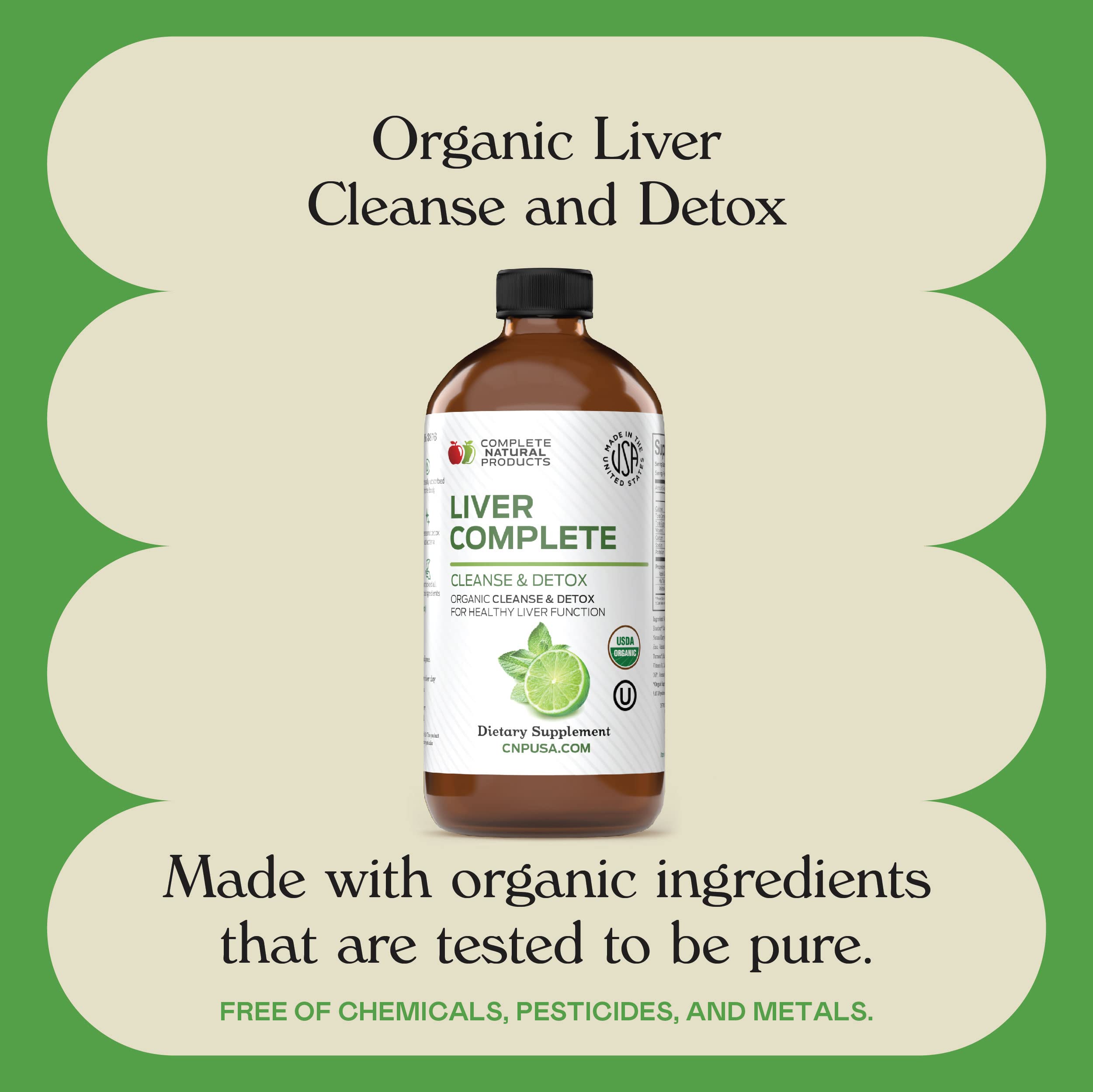 Complete Natural Products Liver Complete 12oz – Organic Liquid Liver Support & Detox