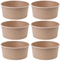 6 x Kraft Salad Bowl Container 26Oz