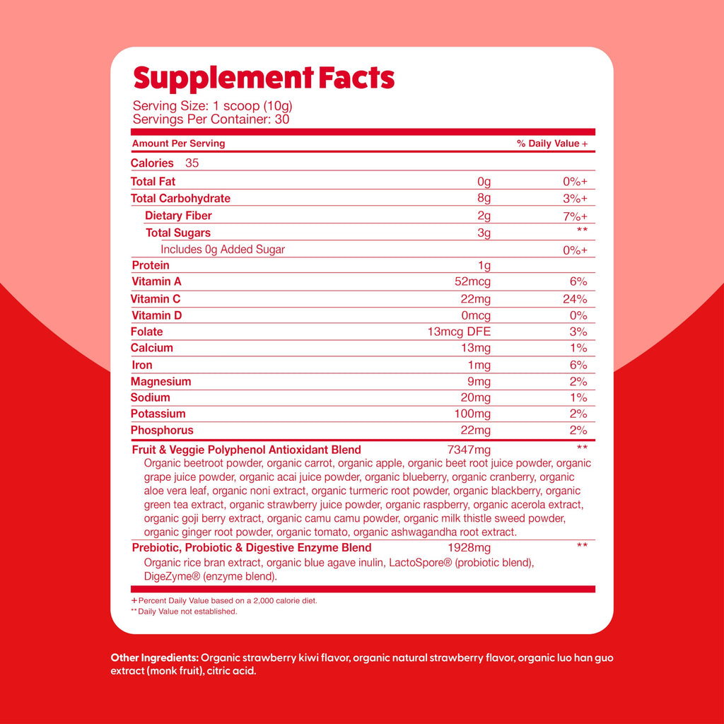 Feel Great Organic Superfood Reds Powder – Beet Root & Digestive Support