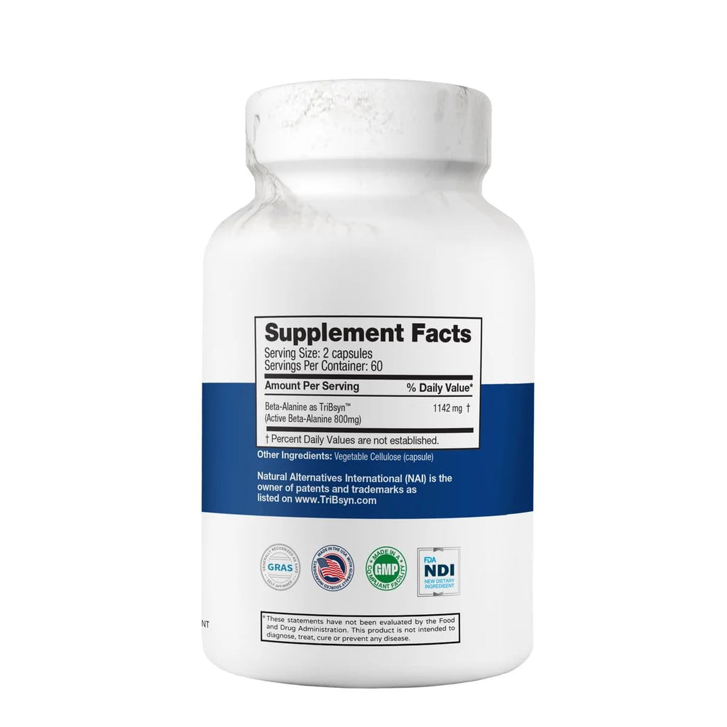 FEEL GOOD Lifestyle Beta-Alanine Capsules – 3200mg Equivalent Dose, 120 Vegan Capsules