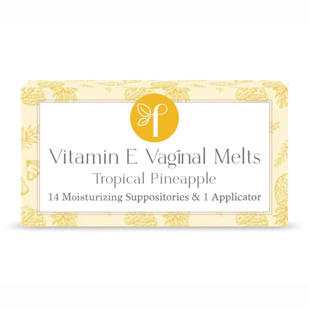 Femallay Organic Vaginal Melts – Pineapple – 100% Natural Relief for Dryness, Odor & Daily Feminine Discomfort – 14 Count + Applicator
