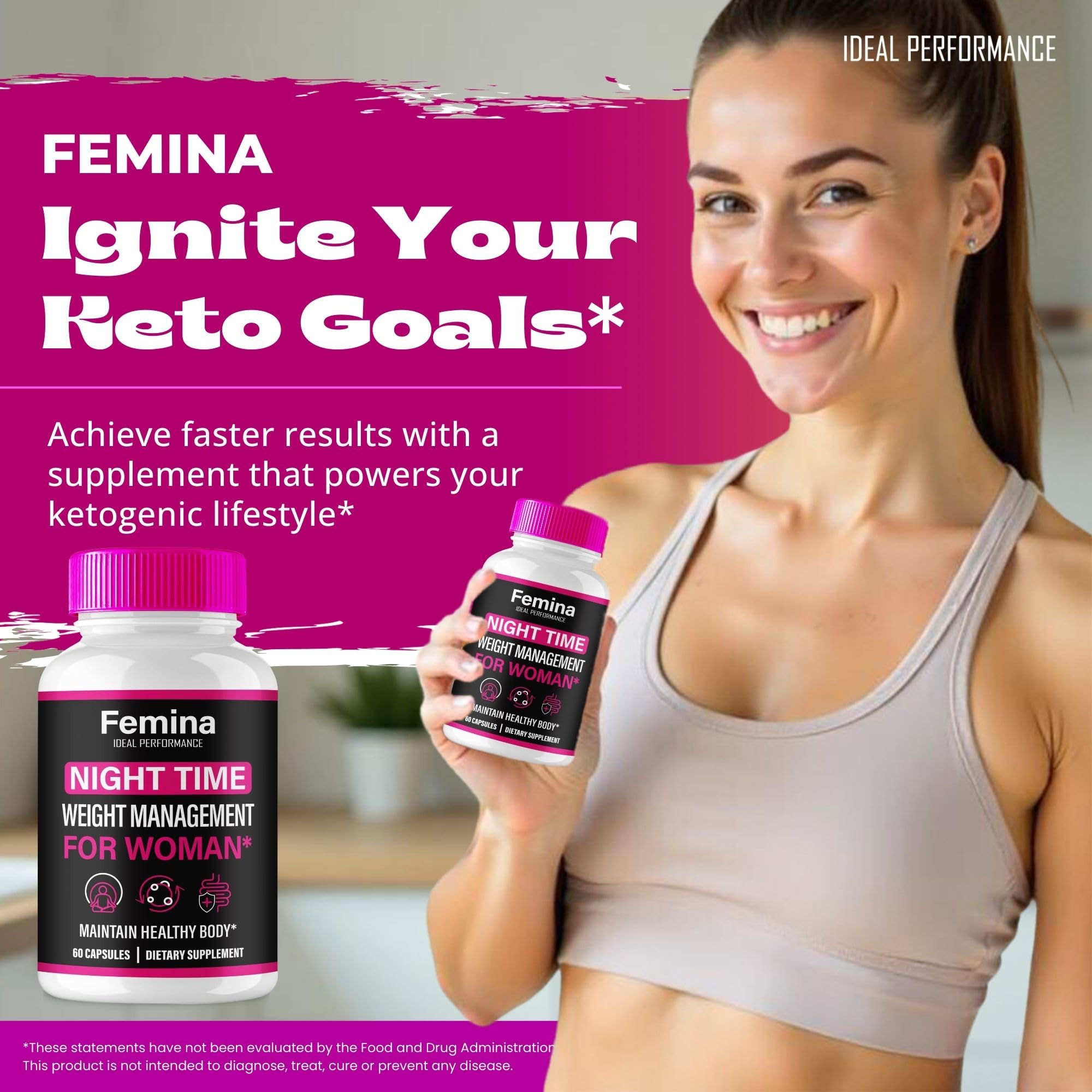 Femina Nighttime Capsules for Women – Premium Night Time Pills (2 Pack) | All Natural Keto Pastillas Reviews