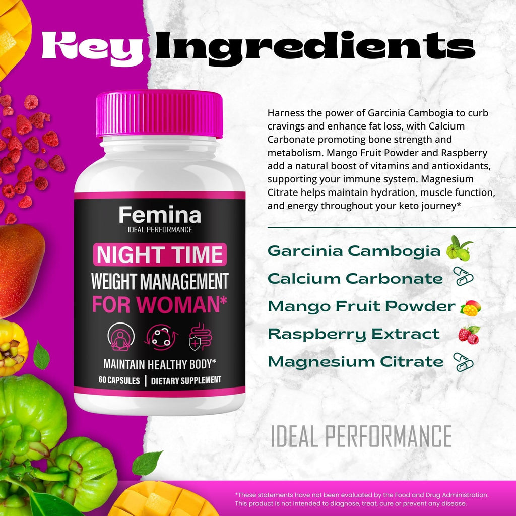 Femina Nighttime Capsules for Women – Premium Night Time Pills (2 Pack) | All Natural Keto Pastillas Reviews