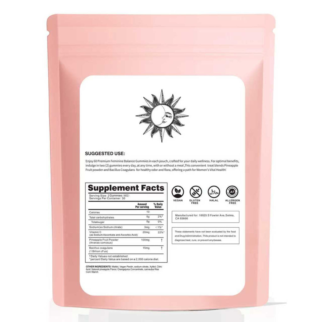 Feminine Balance Gummies – Hawaiian Pineapple | pH & Digestive Health, Immune Support