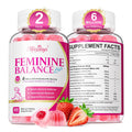 Feminine Balance Gummies for Women, Premium Ph Balance Gummies with Probiotic for Vaginal Flora Balance, Immune Support Supplement, Gluten-Free, Strawberry Flavor with Liquid Filled, 120 Count