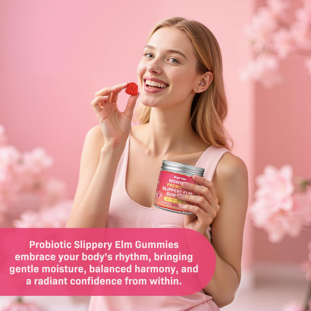Feminine Probiotic Slippery Elm Gummies with DIM for Women | pH Balance & Gut Health