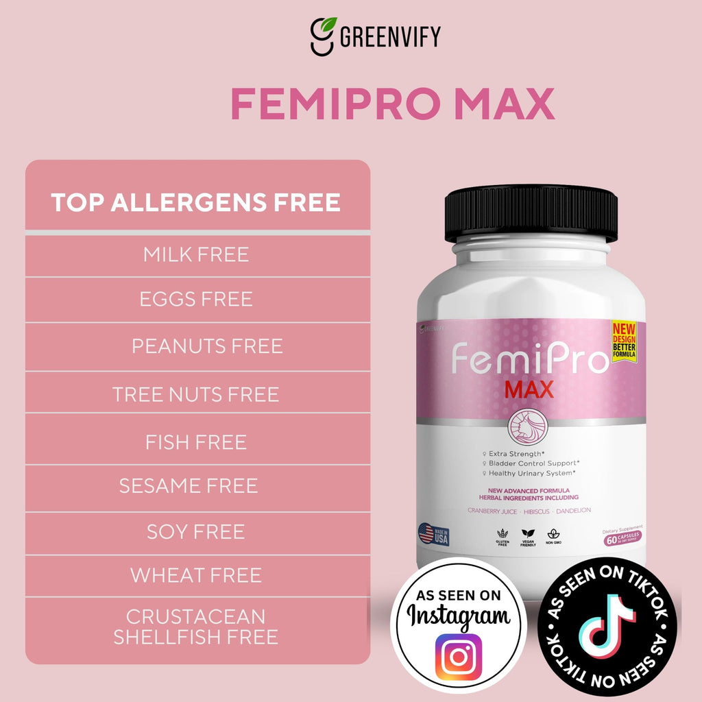 FemiPro MAX Women's Urinary Support – Extra Strength Bladder Control (60 Capsules)