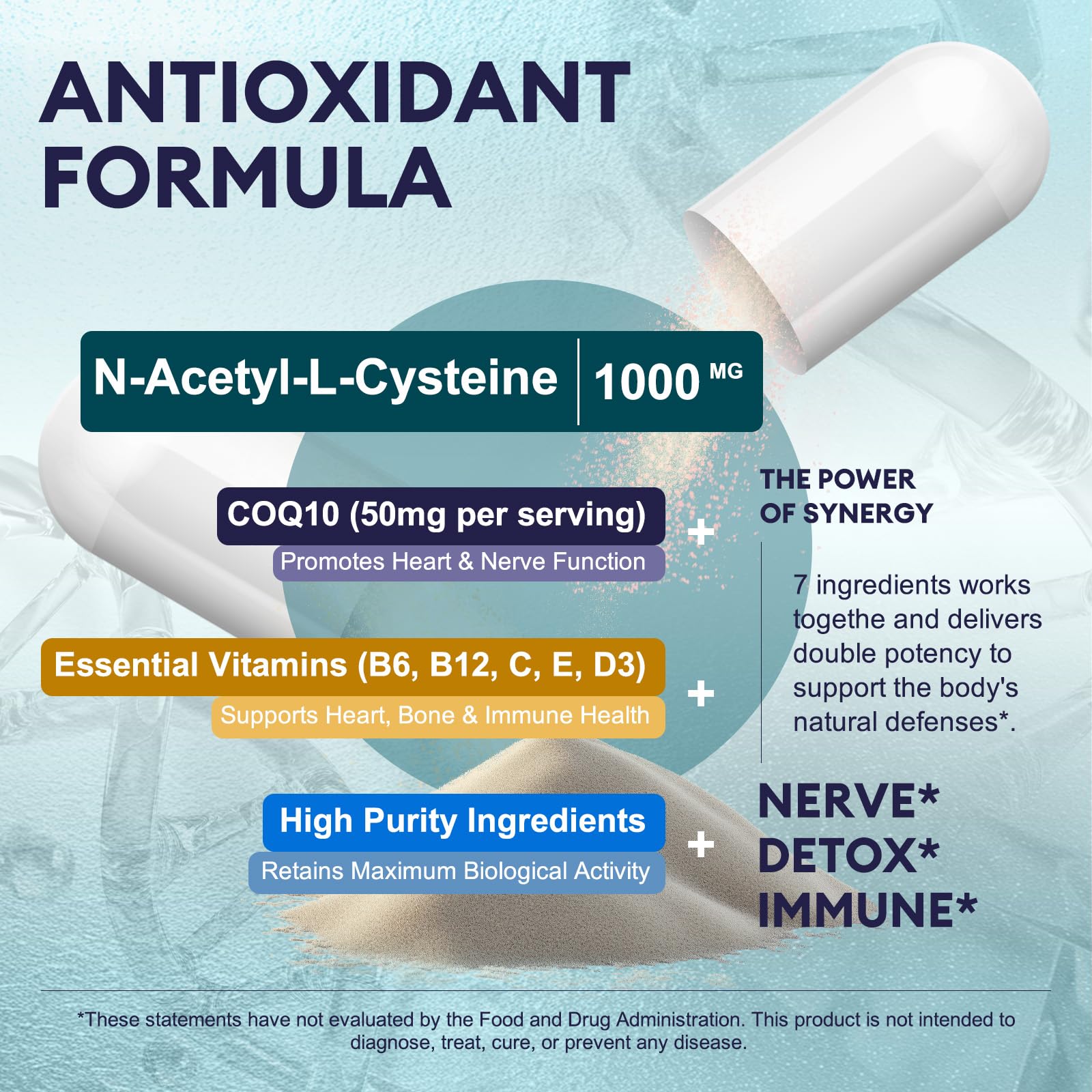 Femmetra NAC 1,000 mg – Liver & Kidney Detox, 120 Capsules