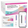 Femometer Home LH & HCG Test Strip Kit – 50 Ovulation, 20 Pregnancy Strips, 99% Accurate