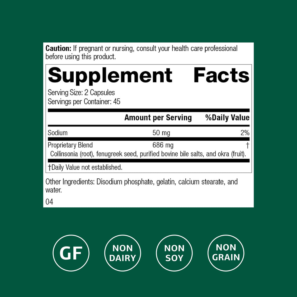 Fen-Cho Digestive & Gut Health Supplement - Gluten-Free, Non-Dairy, Non-Soy | 90 Capsules