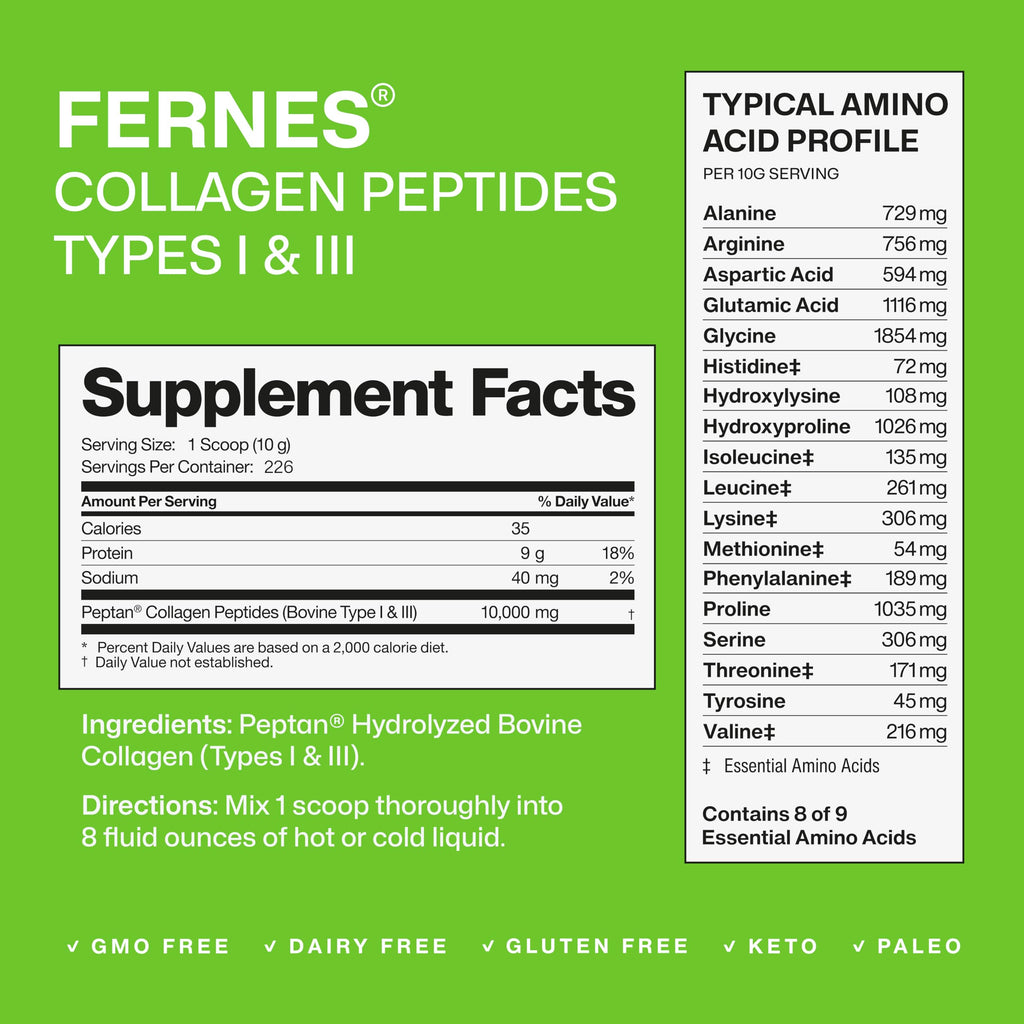 Fernes Collagen Powder 5LB – Type I & III, Flavorless & Odorless