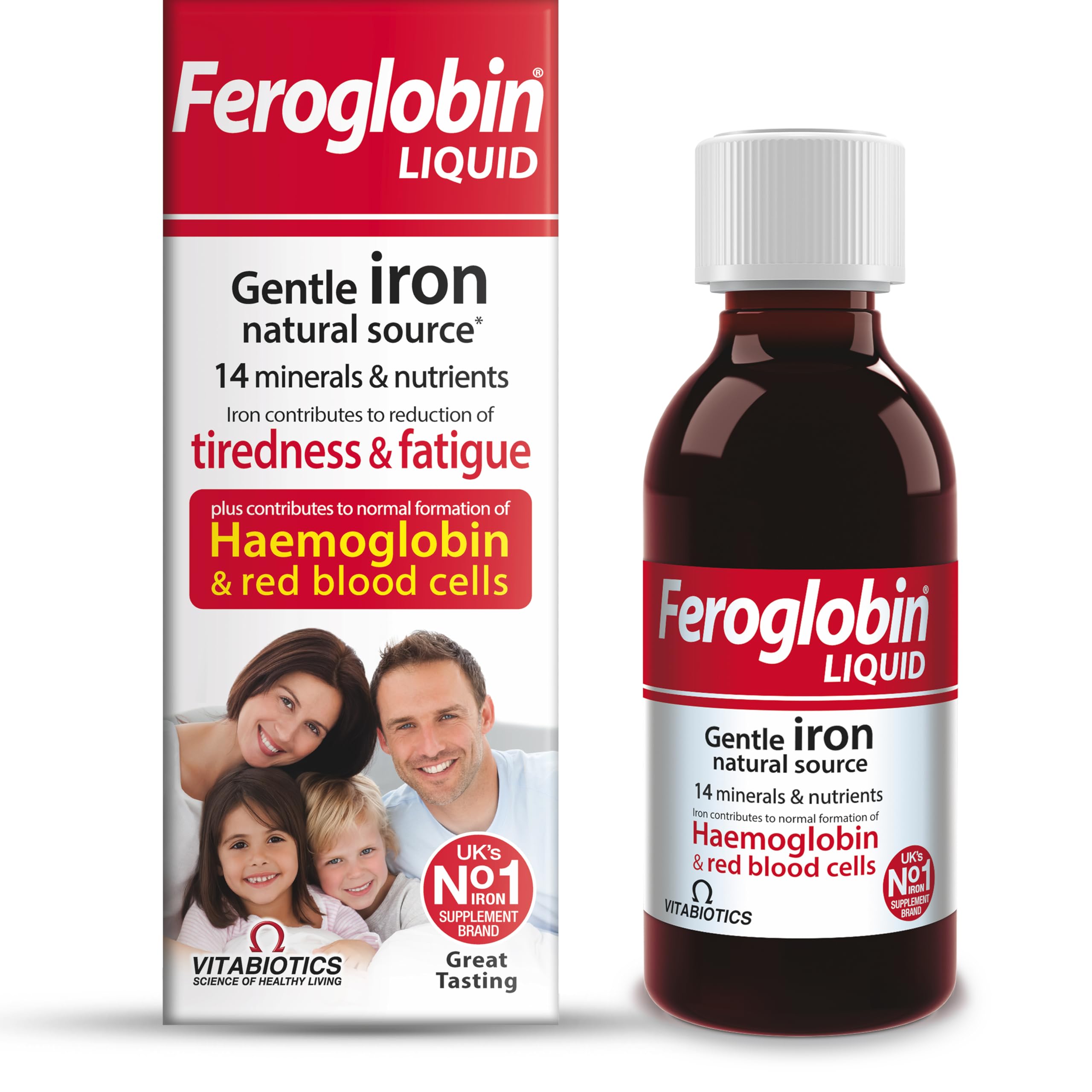 Feroglobin Gentle Iron & Nutrient Liquid | Reduce Tiredness and Fatigue | Natural Iron Source