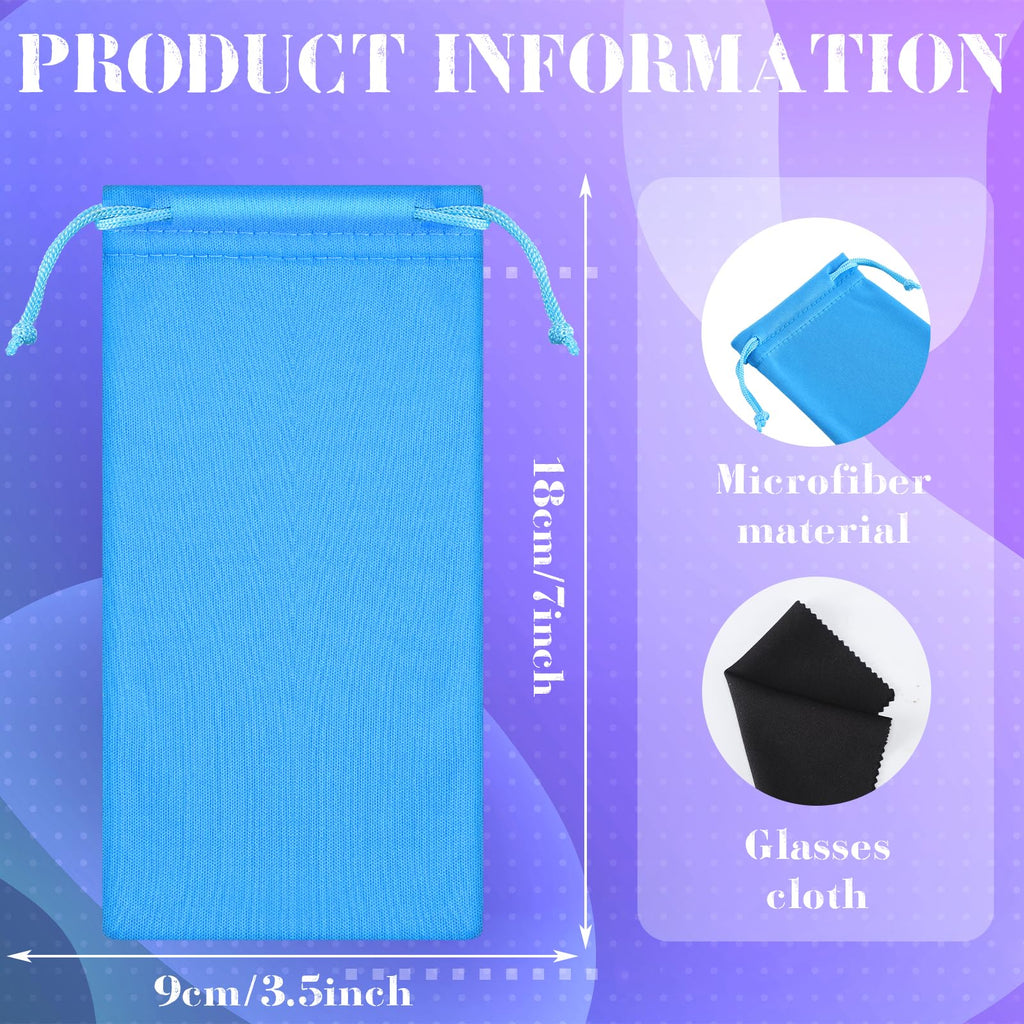 Ferraycle 100 Pcs Microfiber Pouch Cases with Cleaning Cloths – 6 Colors