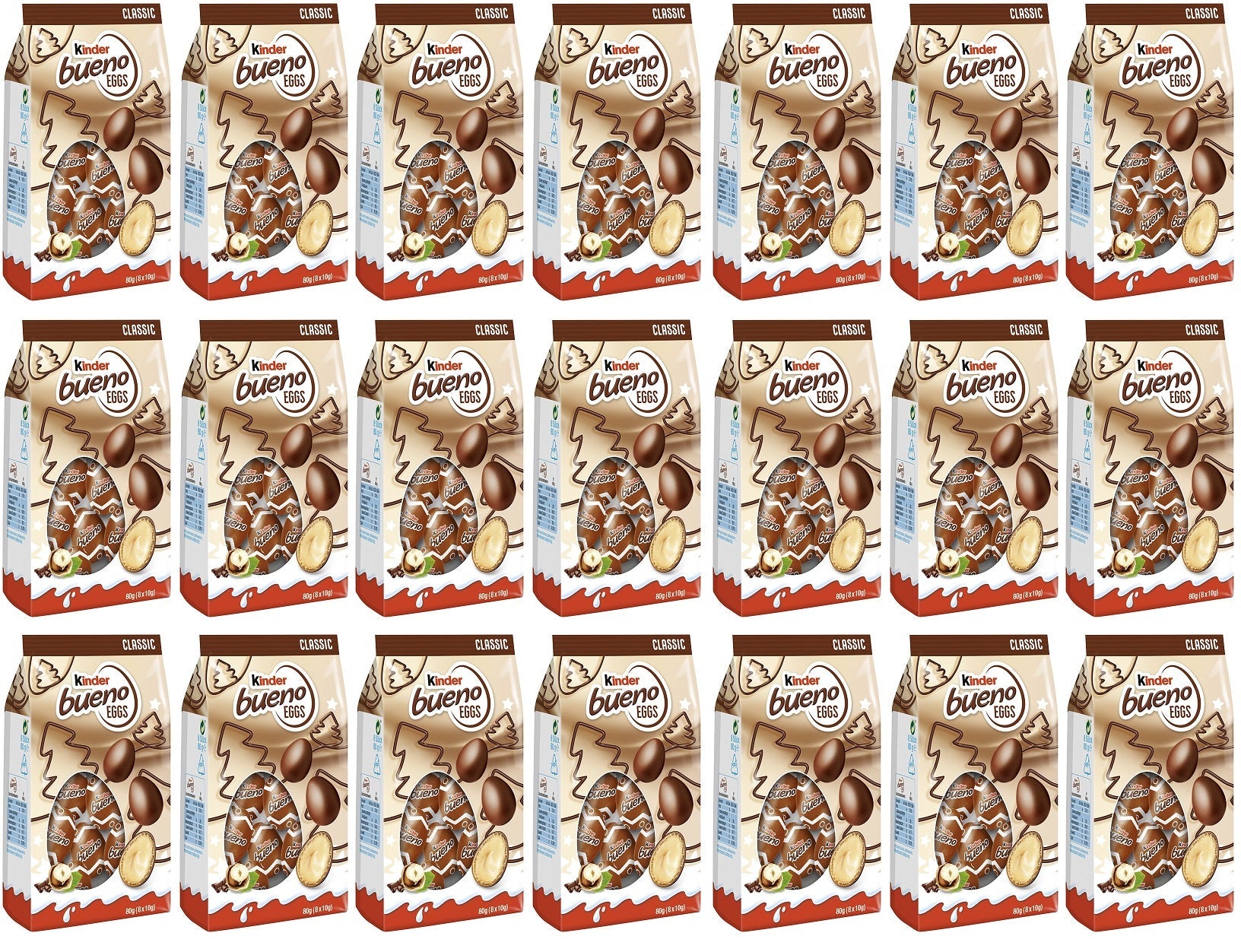 21 x Kinder Bueno Eggs Xmas - 80GM