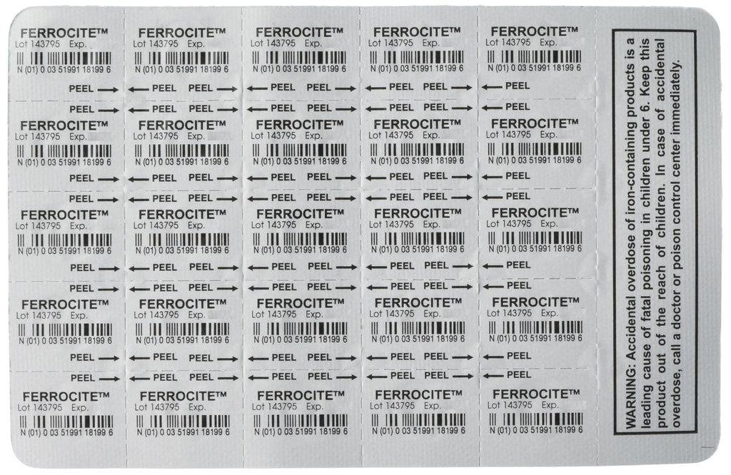Ferrocite Tablets 100ct – Compare to Hemocyte (324mg) Iron Supplement