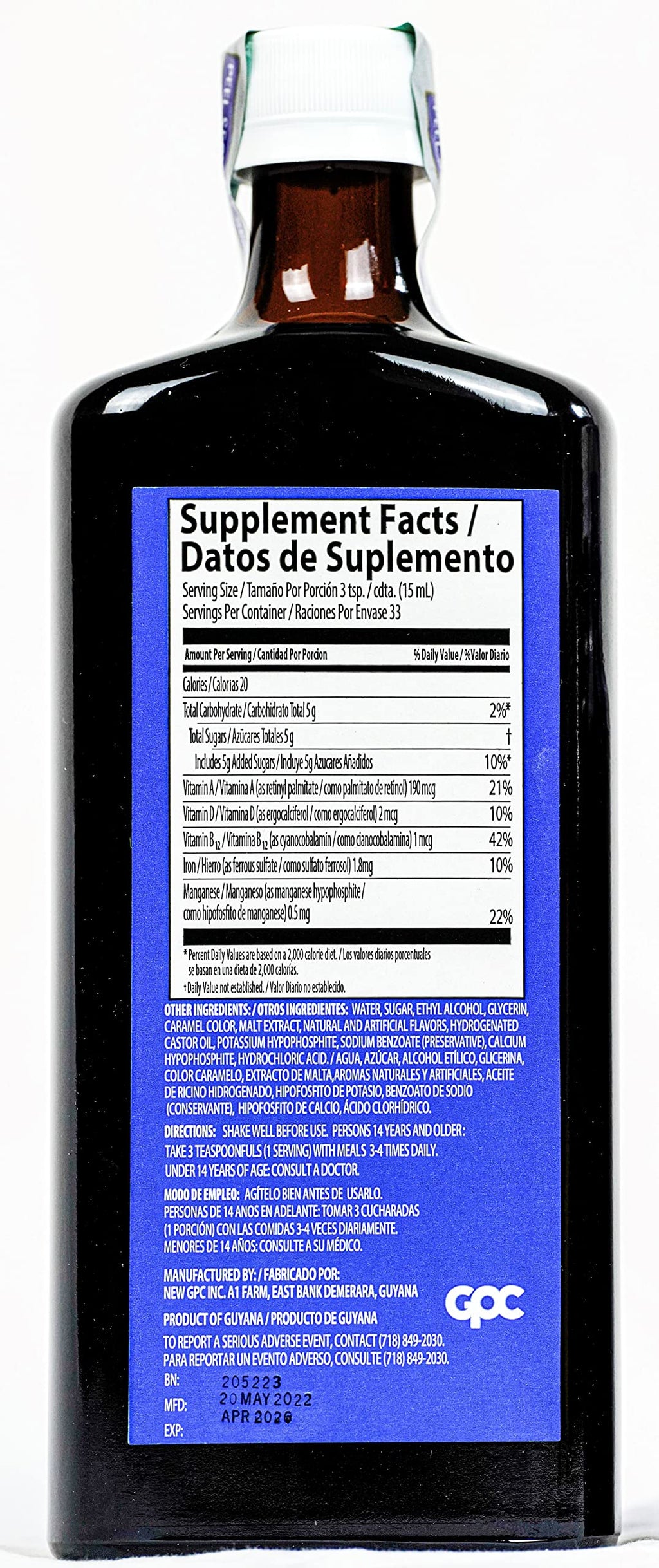 Ferrol Compound-Liquid Dietary Supplement 16.9 fl oz (500ml) | Iron & Immune Support
