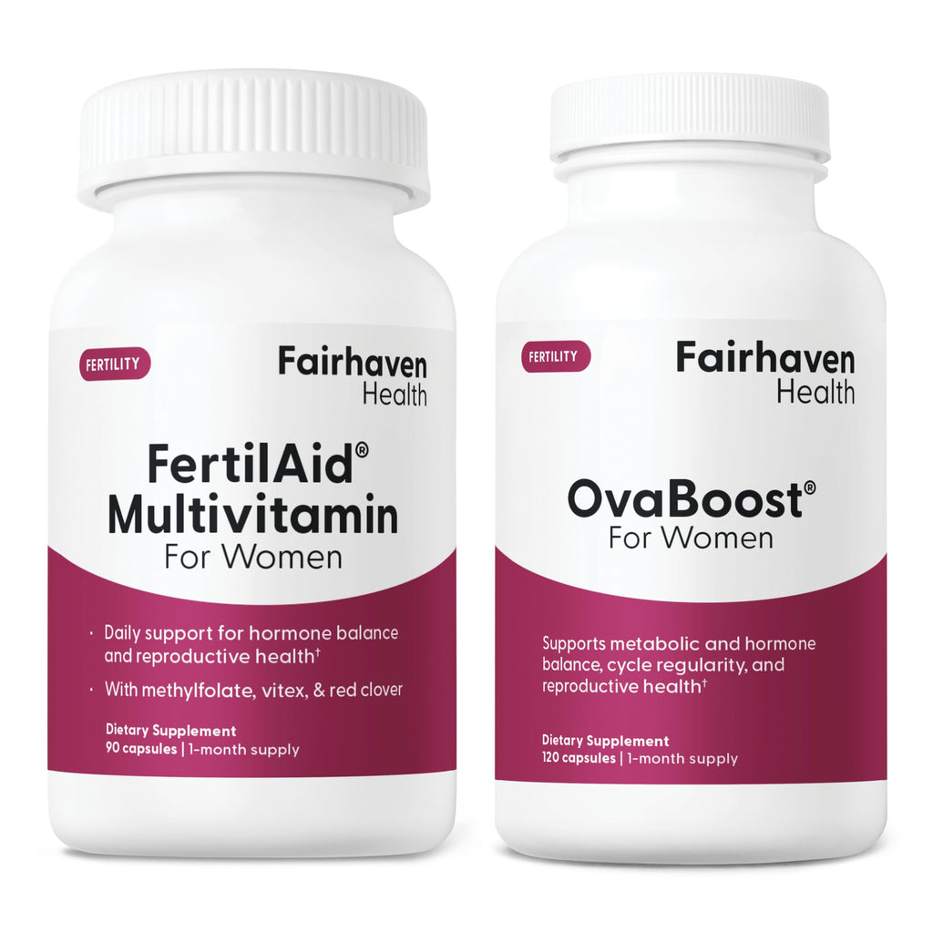 FertilAid for Women & Ovaboost Combo – Fertility Supplements (Ovulation & Egg Quality)