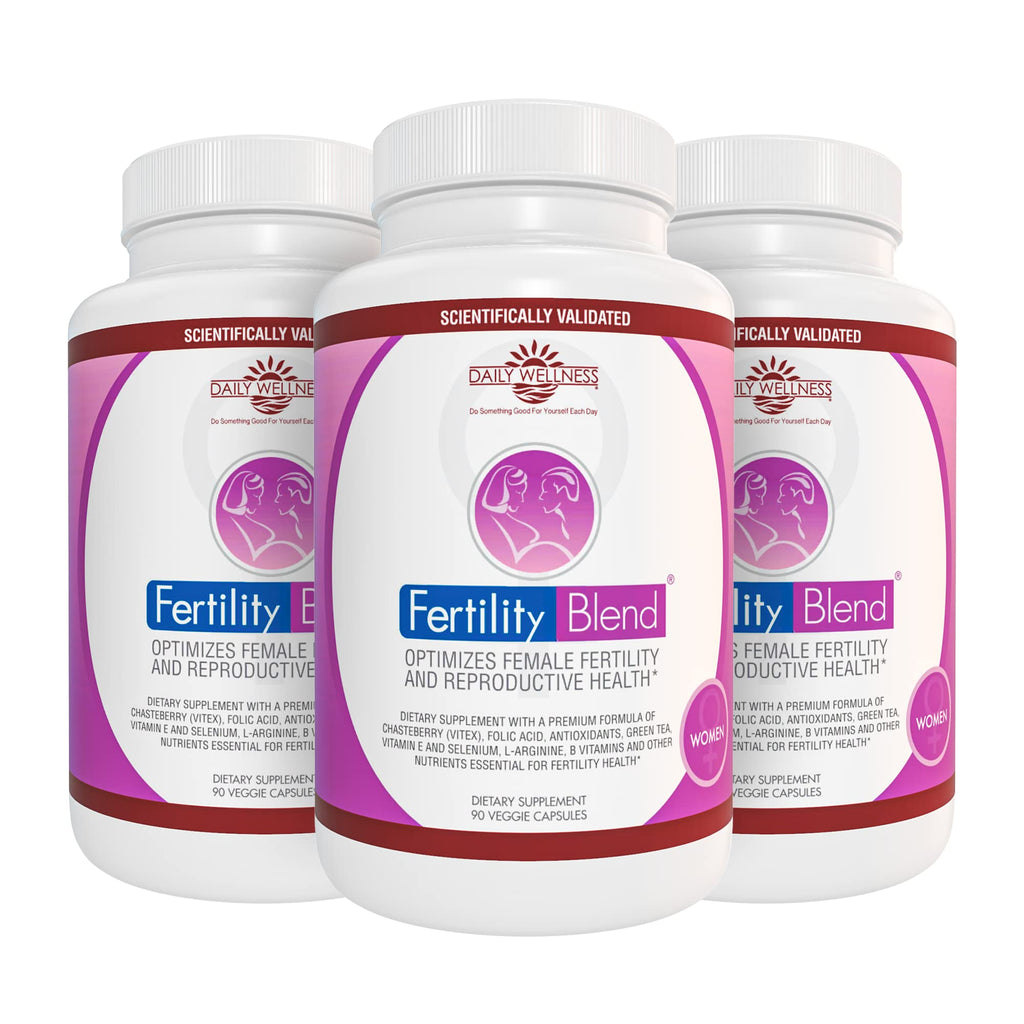 Fertility Blend Daily Wellness for Women — 3 Pack Fertility Supplements for Conception & Cycle Support
