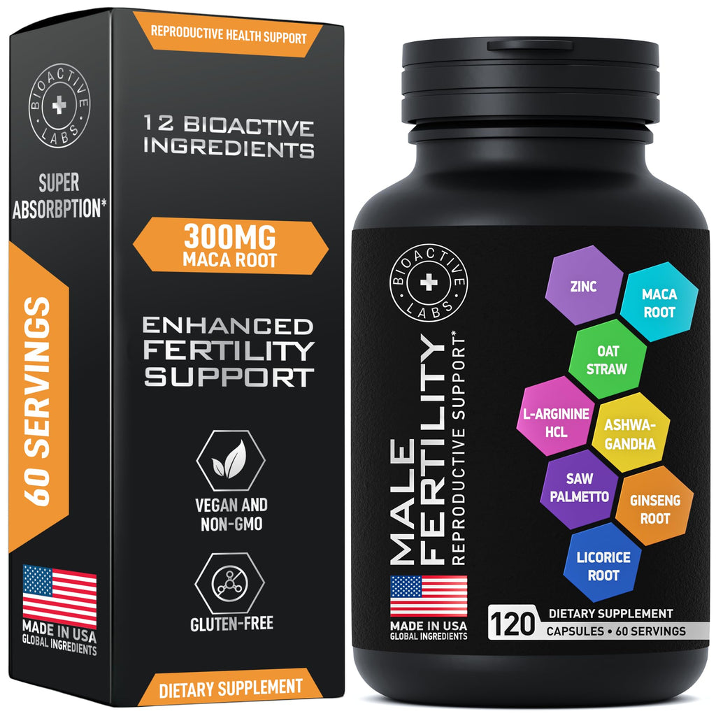 Fertility Supplements for Men - Zinc, Maca, L-Arginine & Ashwagandha | 120 Pills