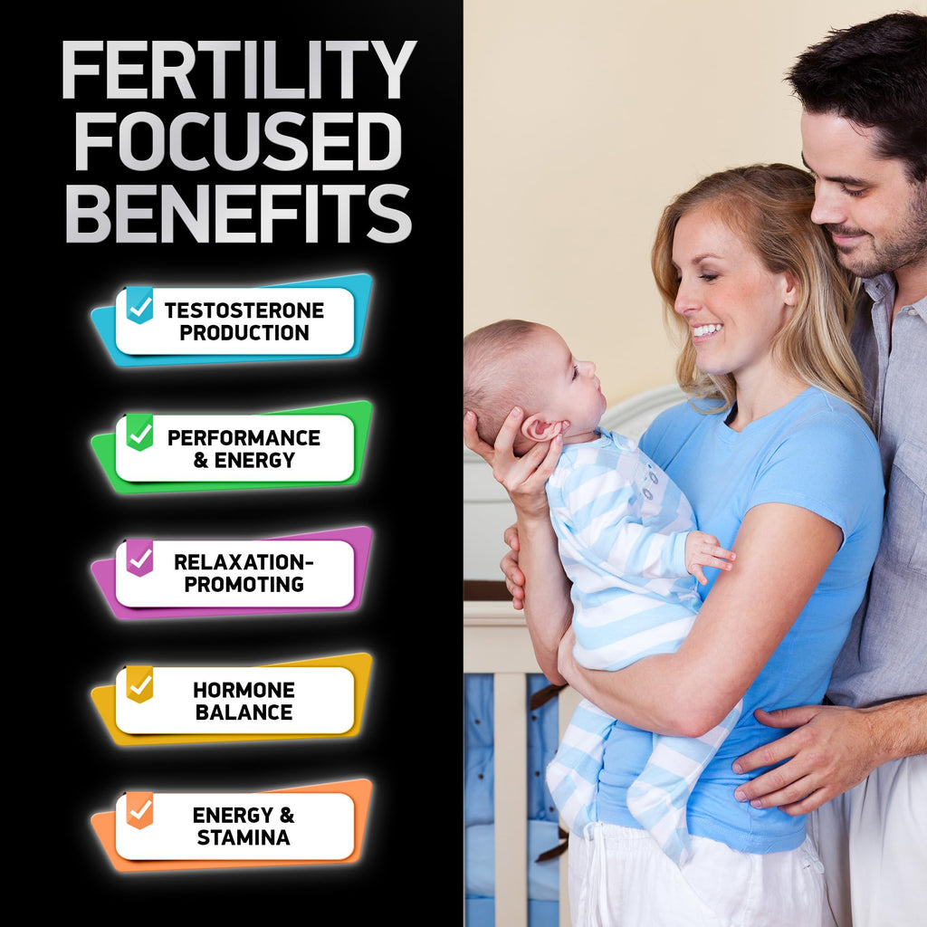 Fertility Supplements for Men - Zinc, Maca, L-Arginine & Ashwagandha | 120 Pills