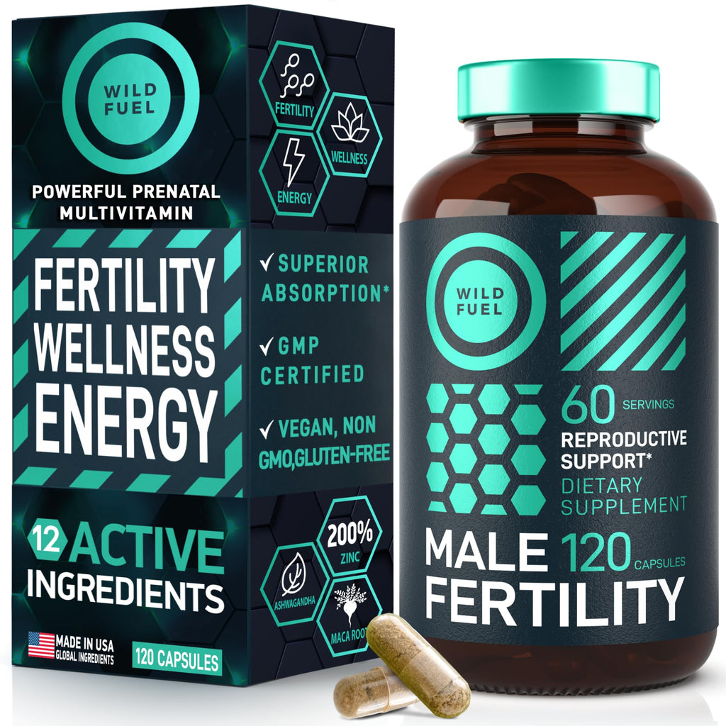 Fertility Supplements for Men – Prenatal Vitamin with Maca, Ashwagandha & Zinc | 120 Caps