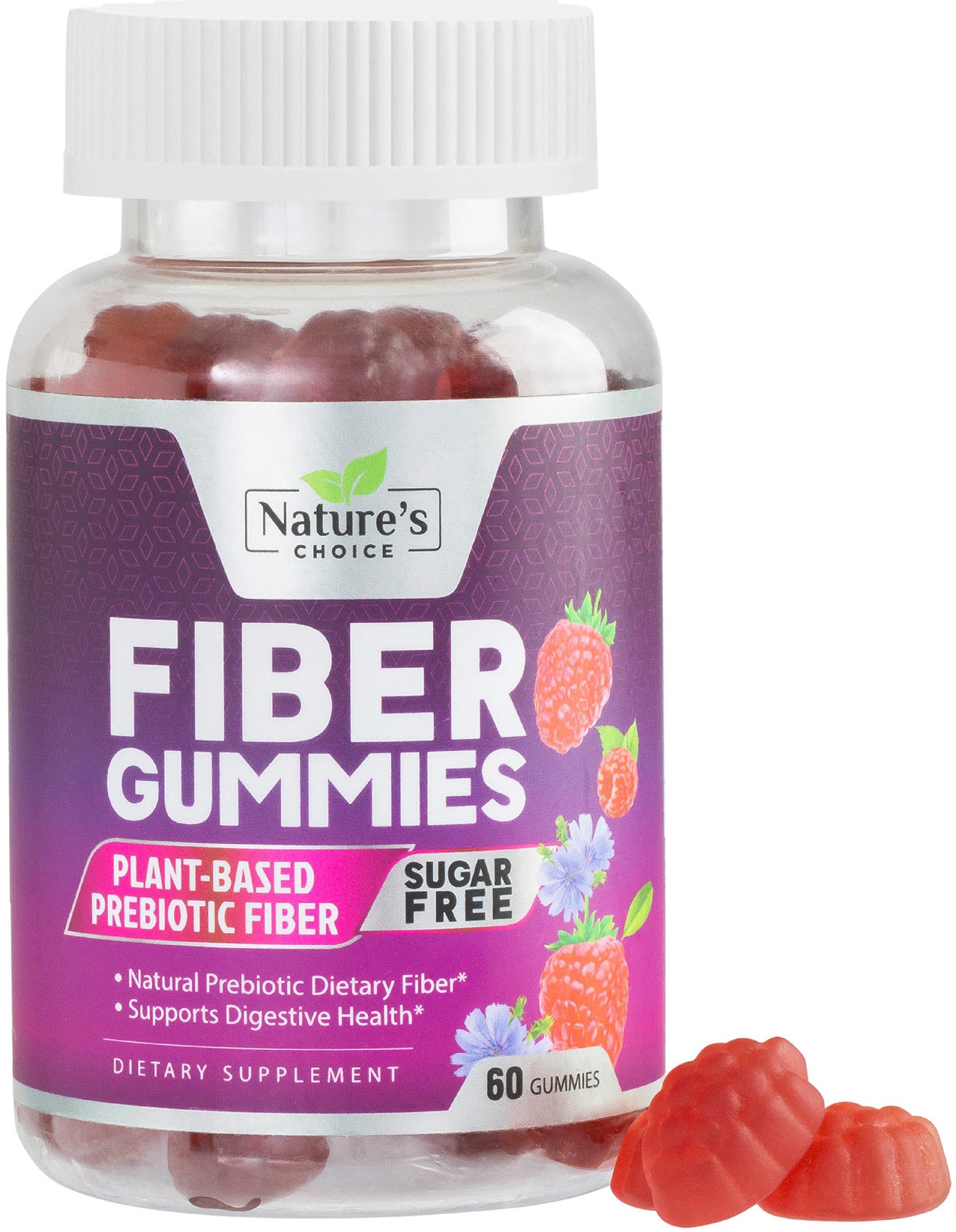 Fiber Gummies 4g - Sugar Free Prebiotic Fiber Gummies for Adults | 60 Gummies
