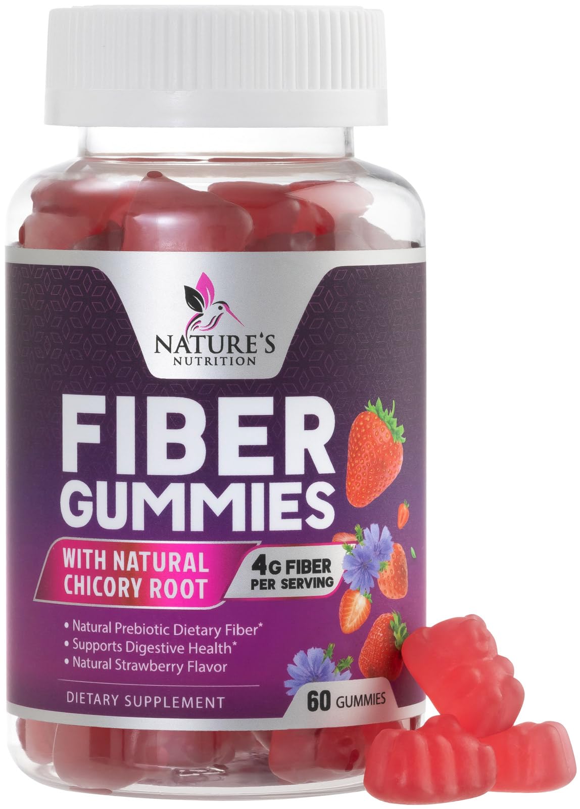 Fiber Gummies for Adults 4g – Prebiotic Plant-Based Fiber Gummy