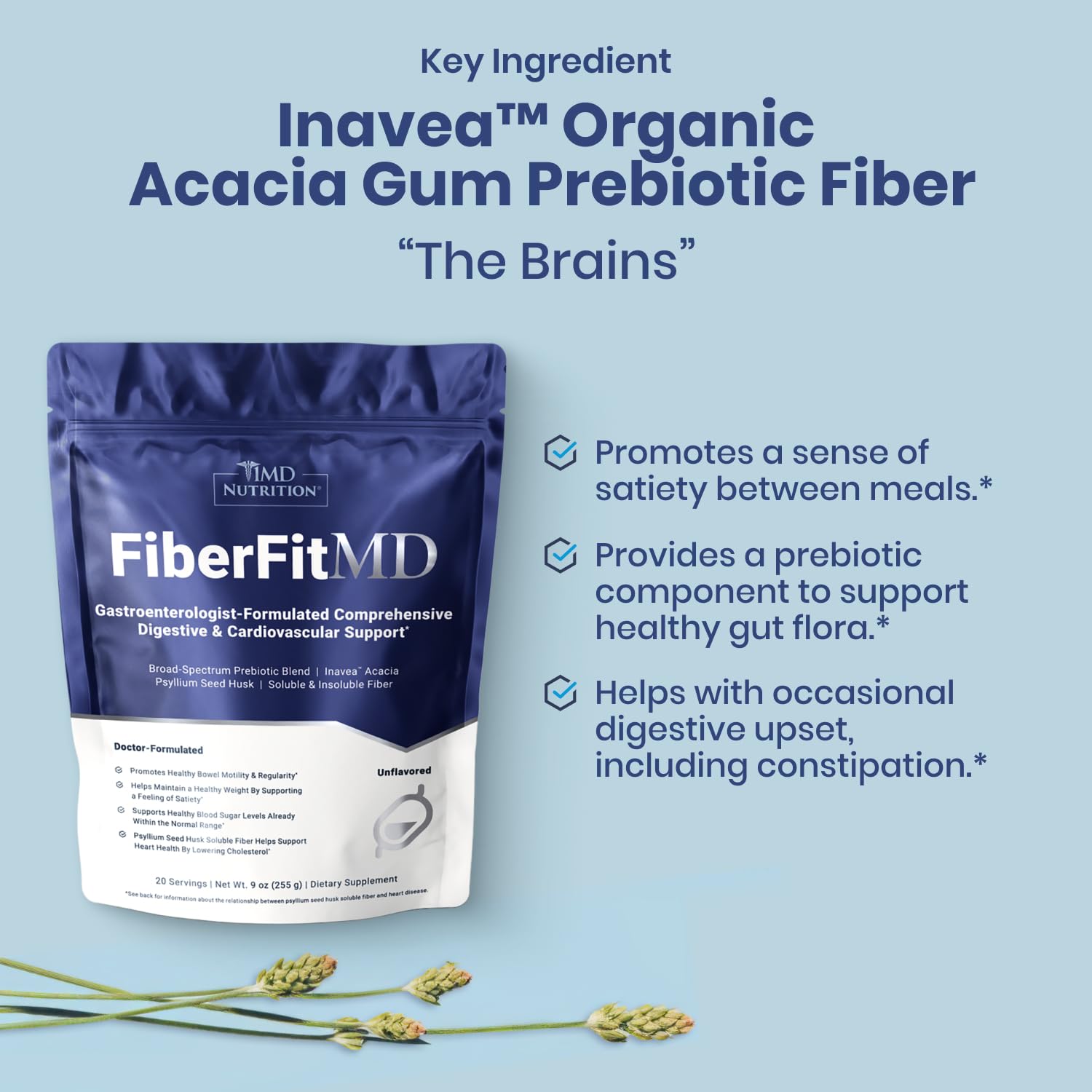 FiberFitMD High Fiber Powder for Digestive & Cardiovascular Support | 1MD Nutrition