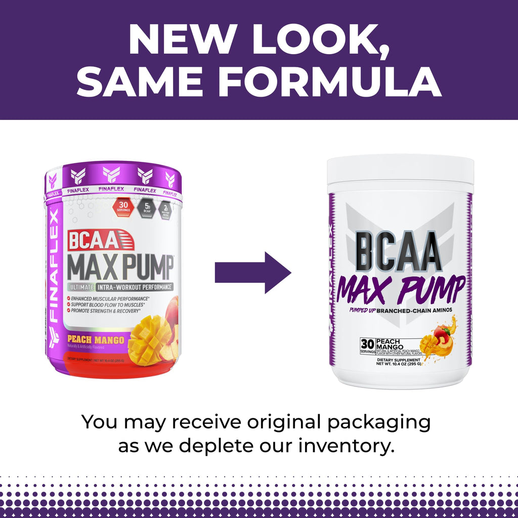 FINAFLEX BCAA MAX PUMP Peach Mango 10.4 oz - 30 Servings | 2:1:1 BCAAs + Betaine Anhydrous