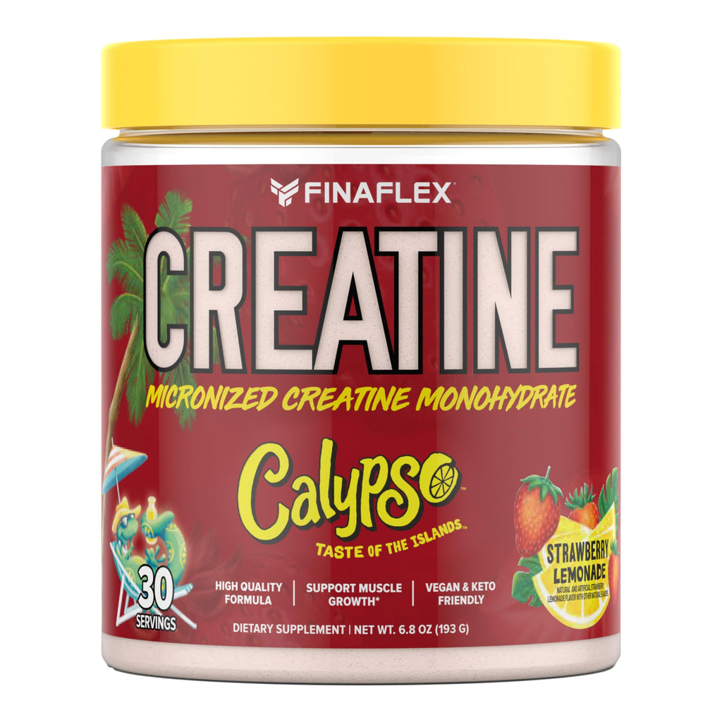 FINAFLEX Pure Creatine + CALYPSO Strawberry Lemonade 7.5 oz | 5g Creatine Monohydrate | 30 Servings